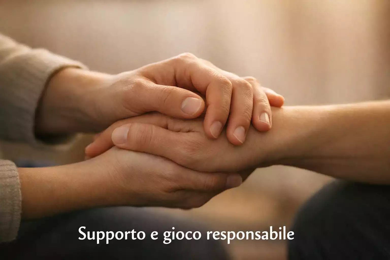 Mani che si stringono in segno di supporto e aiuto reciproco
