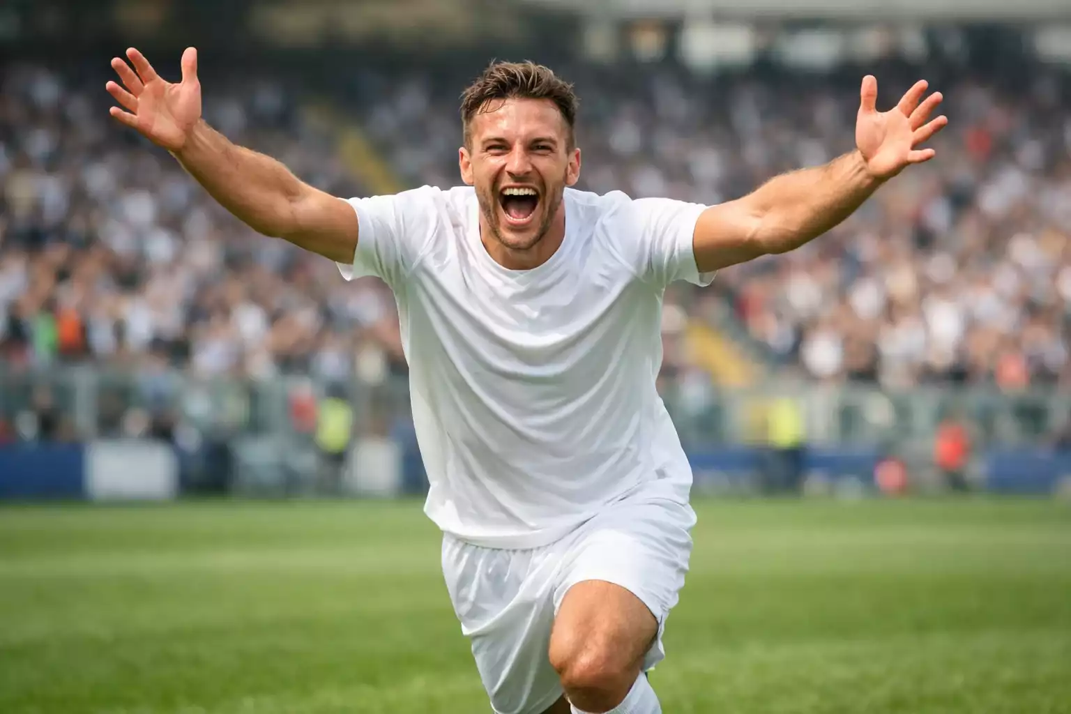 Calciatore che esulta dopo aver segnato un gol in Serie A